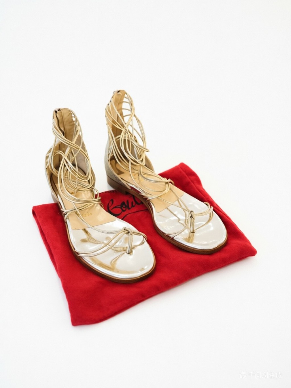 Christian Louboutin Gold Strappy Sandals